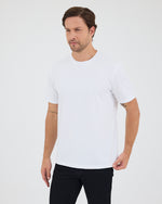 Unisex Beyaz Nakış Standart Kalıp Bisiklet Yaka Organik Pamuklu T-Shirt