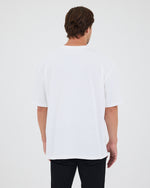 Unisex Beyaz Açık Mavi Nakışlı Oversize Bisiklet Yaka Organik Pamuklu T-Shirt
