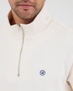 Unisex White Applique Logo Organic Cotton Standard Fit Half-Zip Sweatshirt-1031602