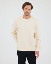 Unisex Ekru Nakışlı Standart Kalıp Organik Pamuk & Geri Dönüştürülmüş Polyester Sweatshirt