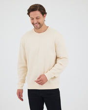 Unisex Ekru Nakışlı Standart Kalıp Organik Pamuk & Geri Dönüştürülmüş Polyester Sweatshirt