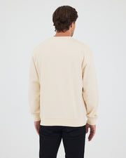 Unisex Ekru Nakışlı Standart Kalıp Organik Pamuk & Geri Dönüştürülmüş Polyester Sweatshirt
