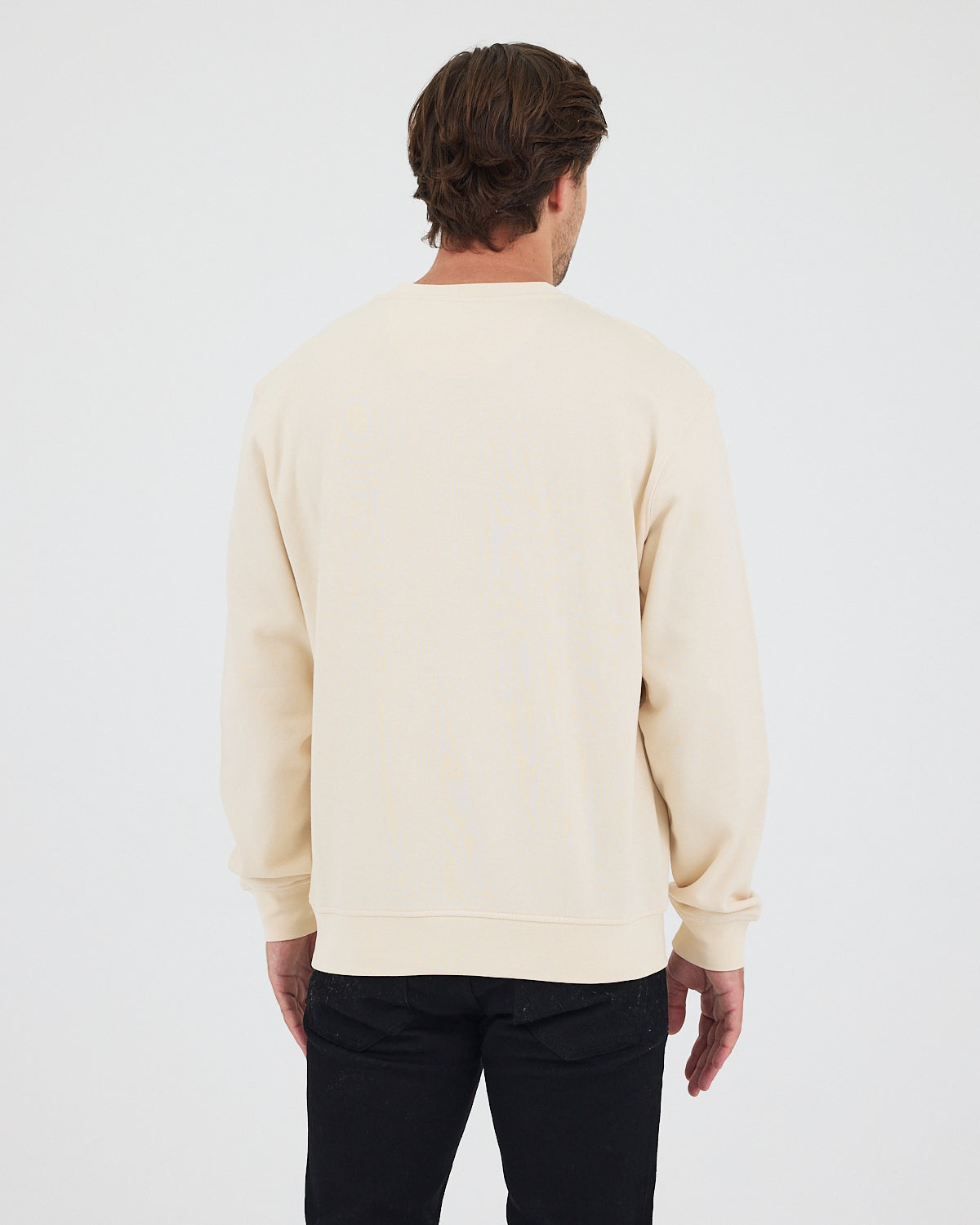 Unisex Ekru Nakışlı Standart Kalıp Organik Pamuk & Geri Dönüştürülmüş Polyester Sweatshirt