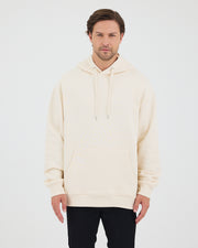 Unisex Ekru Nakışlı Kapüşonlu Organik Pamuk Oversize Sweatshirt