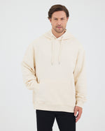 Unisex Ekru Nakışlı Kapüşonlu Organik Pamuk Oversize Sweatshirt
