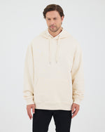 Unisex Ekru Nakışlı Kapüşonlu Organik Pamuk Oversize Sweatshirt