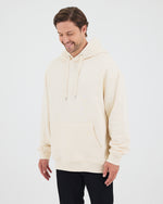 Unisex Ekru Nakışlı Kapüşonlu Organik Pamuk Oversize Sweatshirt