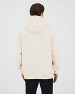 Unisex Ekru Nakışlı Kapüşonlu Organik Pamuk Oversize Sweatshirt