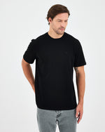 Unisex Siyah Nakışlı Standart Kalıp BCI Sertifikalı Pamuklu T-Shirt
