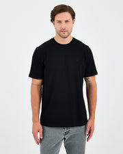 Unisex Siyah Nakışlı Standart Kalıp BCI Sertifikalı Pamuklu T-Shirt