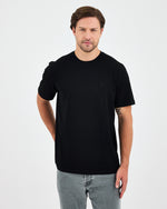 Unisex Siyah Nakışlı Standart Kalıp BCI Sertifikalı Pamuklu T-Shirt