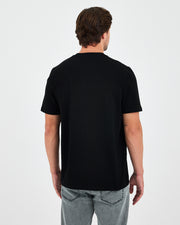 Unisex Siyah Nakışlı Standart Kalıp BCI Sertifikalı Pamuklu T-Shirt