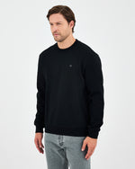 Unisex Siyah Gümüş Nakış Standart Kalıp Organik Pamuklu Sweatshirt