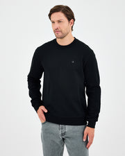 Unisex Siyah Gümüş Nakış Standart Kalıp Organik Pamuklu Sweatshirt