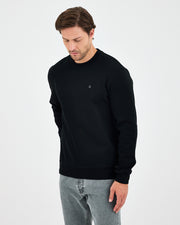 Unisex Siyah Gümüş Nakış Standart Kalıp Organik Pamuklu Sweatshirt