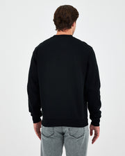 Unisex Siyah Gümüş Nakış Standart Kalıp Organik Pamuklu Sweatshirt