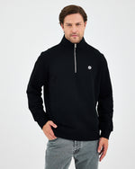 Unisex White Applique Logo Organic Cotton Standard Fit Half-Zip Sweatshirt - 1031603
