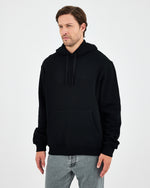 Unisex Black Embroidered Hooded Organic Cotton Standard Fit Sweatshirt -1011203