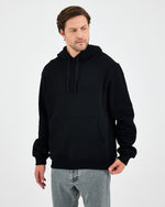 Unisex Black Embroidered Hooded Organic Cotton Standard Fit Sweatshirt -1011203