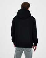 Unisex Black Embroidered Hooded Organic Cotton Standard Fit Sweatshirt -1011203