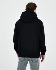 Unisex Black Embroidered Hooded Organic Cotton Standard Fit Sweatshirt -1011203