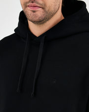 Unisex Black Embroidered Hooded Organic Cotton Standard Fit Sweatshirt -1011203
