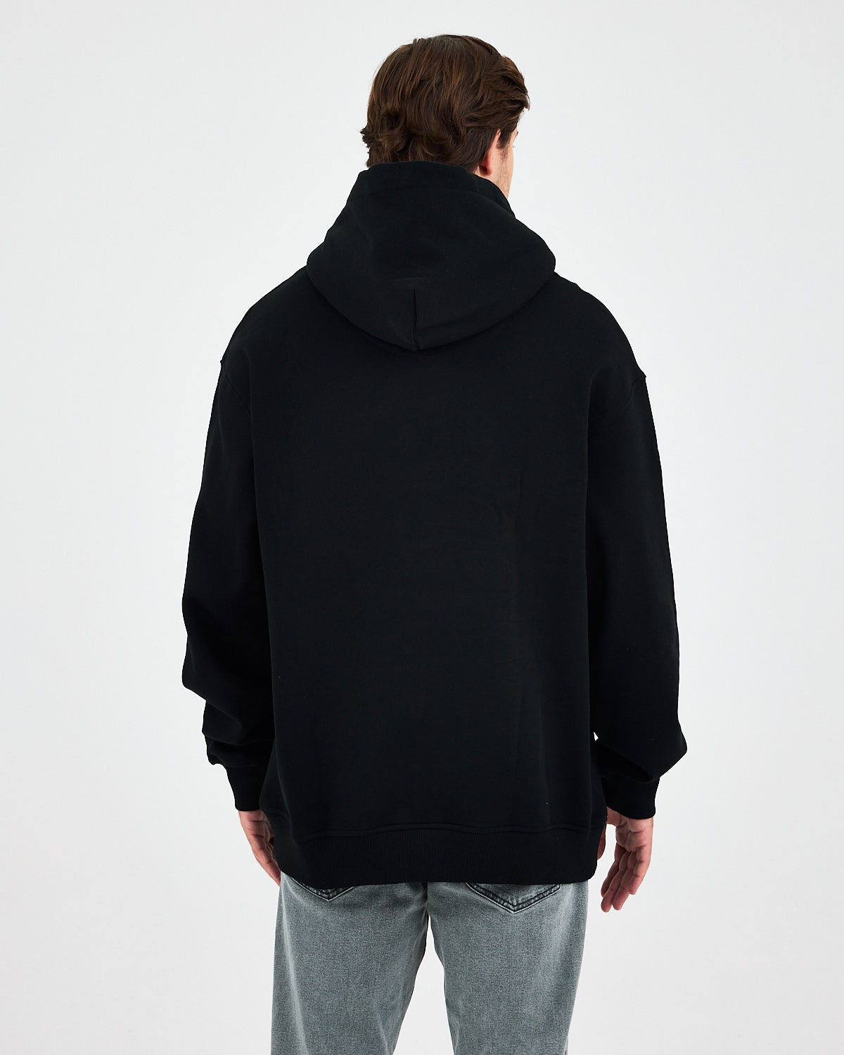 Unisex Silver Embroidered Hooded Organic Cotton Oversize Sweatshirt-1011403