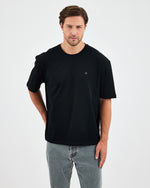 Unisex Silver Embroidered Oversized Crew Neck Organic Cotton T-Shirt-1010503