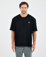 Unisex White Appliqué Logo Organic Cotton Oversized Crew Neck T-shirt-10305R03