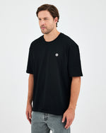 Unisex White Appliqué Logo Organic Cotton Oversized Crew Neck T-shirt-10305R03