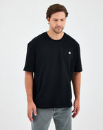 Unisex White Appliqué Logo Organic Cotton Oversized Crew Neck T-shirt-10305R03