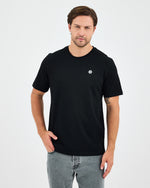 Unisex White Appliqué Logo Organic Cotton Standard Fit Crew Neck T-shirt-10302R03