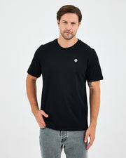 Unisex White Appliqué Logo Organic Cotton Standard Fit Crew Neck T-shirt-10302R03