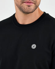 Unisex White Appliqué Logo Organic Cotton Standard Fit Crew Neck T-shirt-10302R03