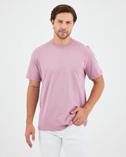 Unisex Lilac Contrast Appliqué Logo Detail Standard Fit Organic Cotton T-Shirt - 10302C14