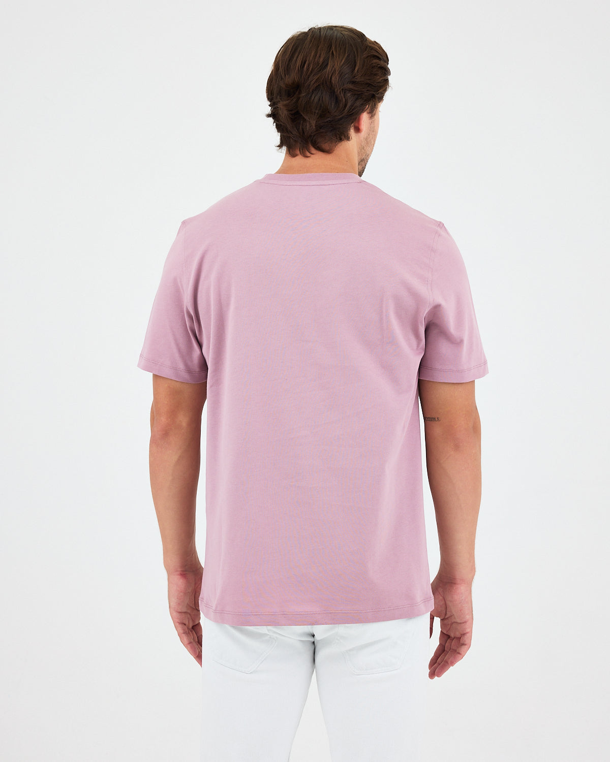 Unisex Lilac Contrast Appliqué Logo Detail Standard Fit Organic Cotton T-Shirt - 10302C14