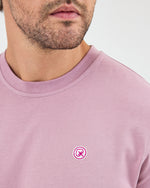Unisex Lilac Contrast Appliqué Logo Detail Standard Fit Organic Cotton T-Shirt - 10302C14