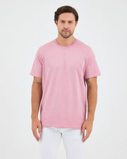 Unisex Lila Pembe Nakış Standart Kalıp Bisiklet Yaka Organik Pamuk T-Shirt
