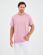Unisex Lila Pembe Nakış Standart Kalıp Bisiklet Yaka Organik Pamuk T-Shirt