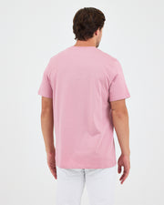 Unisex Lila Pembe Nakış Standart Kalıp Bisiklet Yaka Organik Pamuk T-Shirt
