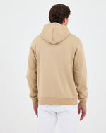 Unisex Bej Nakışlı Kapüşonlu Organik Pamuk Recycled Polyester Standart Kalıp Sweatshirt