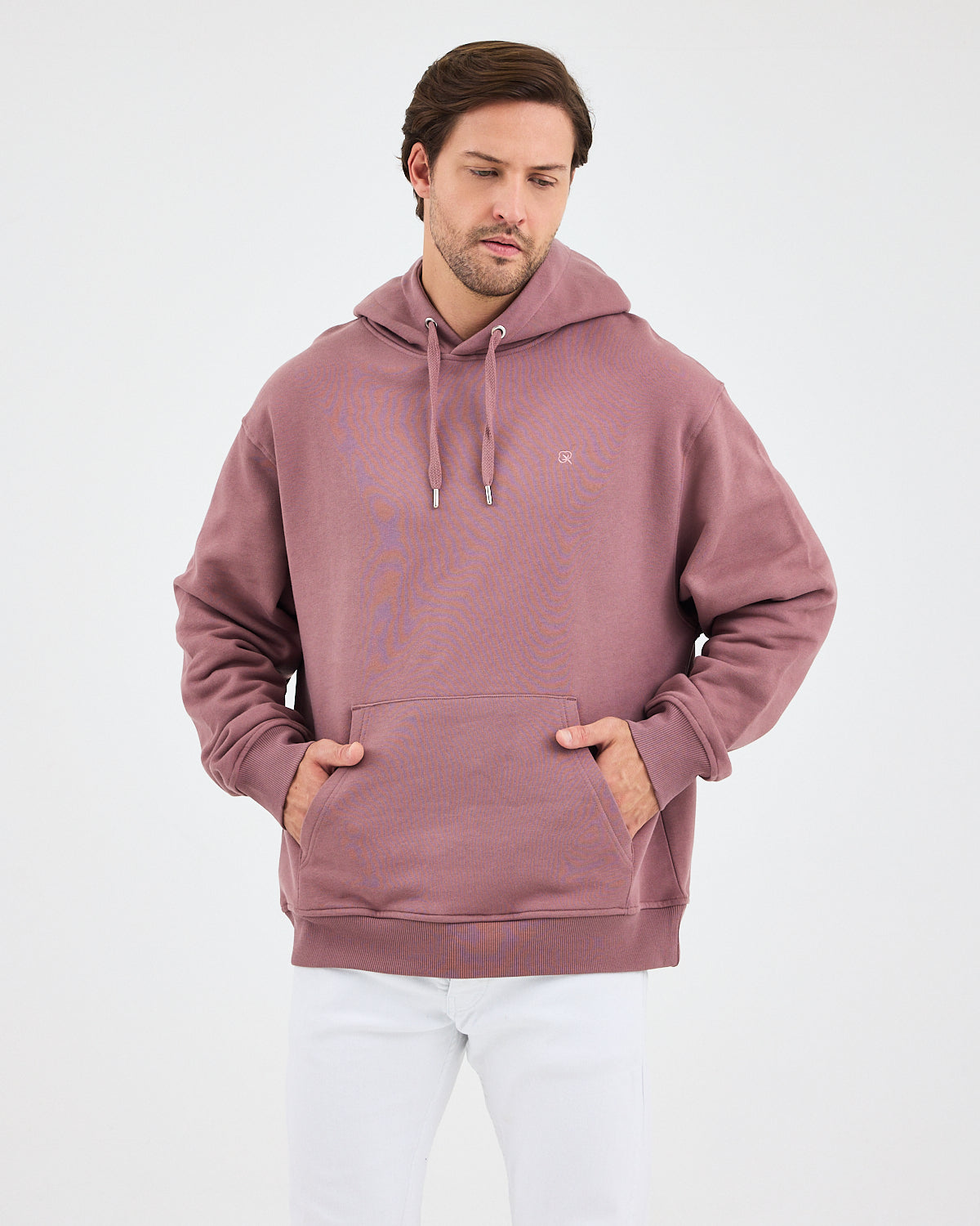 Unisex Gül Kurusu Nakışlı Kapüşonlu Organik Pamuk Oversize Sweatshirt