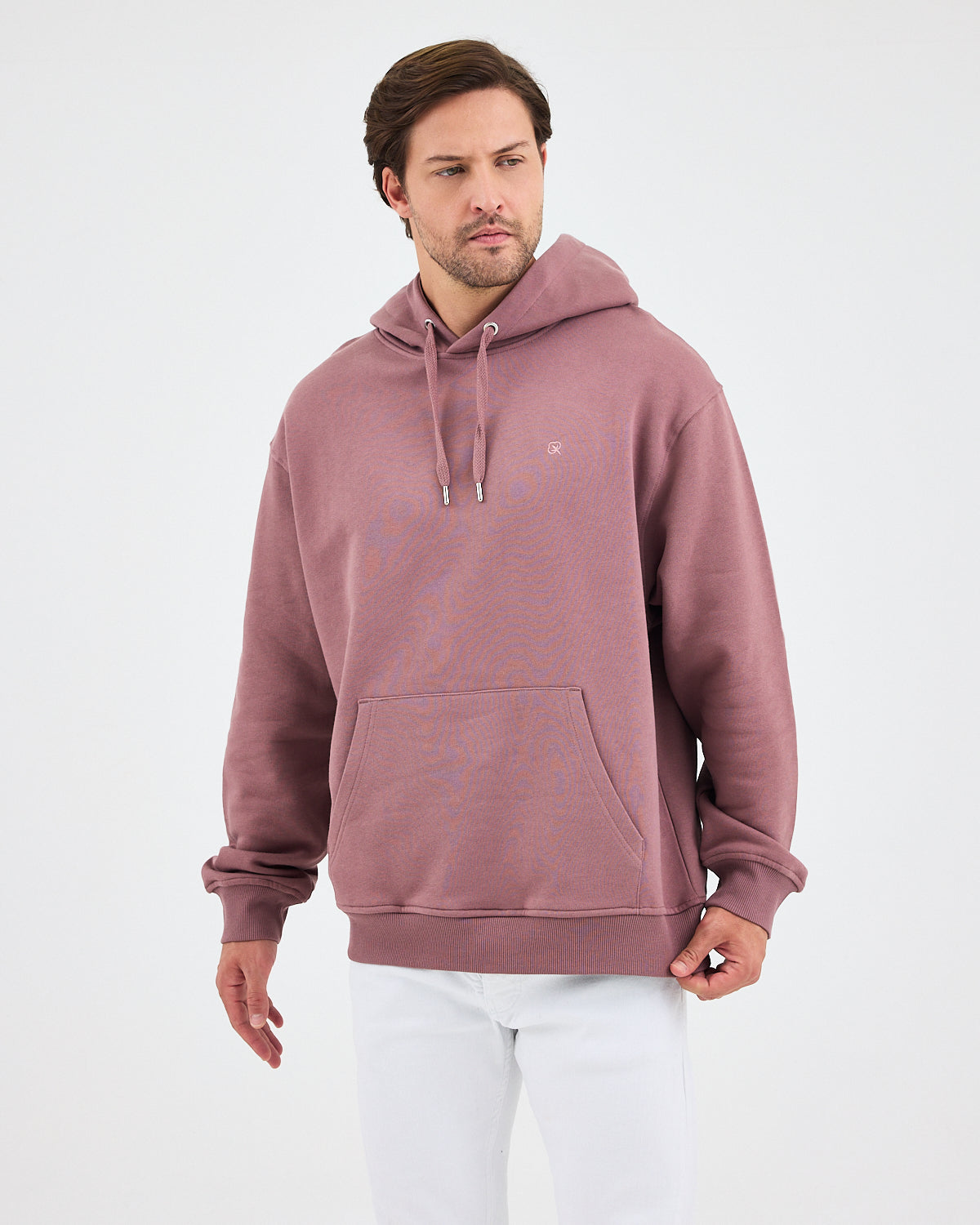 Unisex Gül Kurusu Nakışlı Kapüşonlu Organik Pamuk Oversize Sweatshirt
