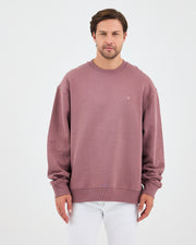 Unisex Gül Kurusu Nakışlı Bisiklet Yaka Organik Pamuk Oversize Sweatshirt