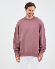 Unisex Gül Kurusu Nakışlı Bisiklet Yaka Organik Pamuk Oversize Sweatshirt
