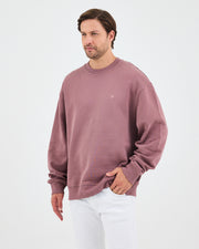 Unisex Gül Kurusu Nakışlı Bisiklet Yaka Organik Pamuk Oversize Sweatshirt