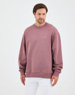 Unisex Gül Kurusu Nakışlı Bisiklet Yaka Organik Pamuk Oversize Sweatshirt