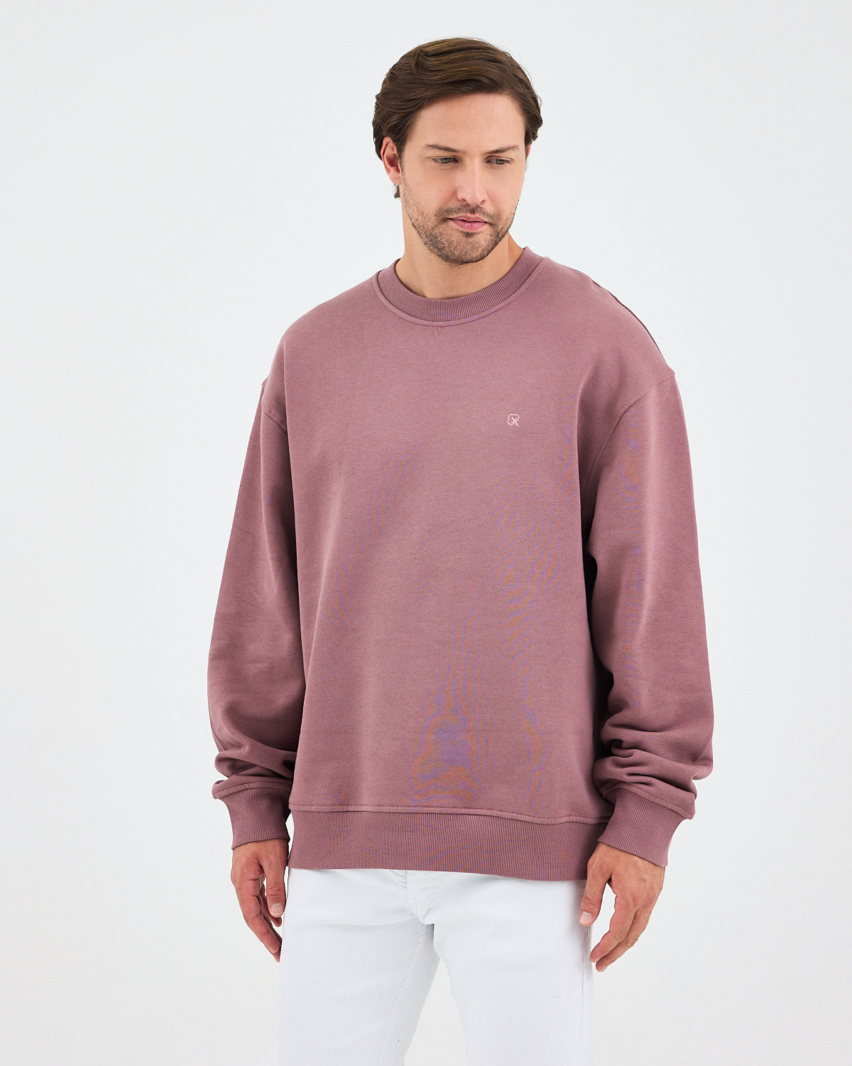 Unisex Gül Kurusu Nakışlı Bisiklet Yaka Organik Pamuk Oversize Sweatshirt