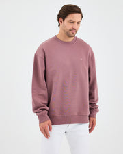 Unisex Gül Kurusu Nakışlı Bisiklet Yaka Organik Pamuk Oversize Sweatshirt
