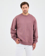 Unisex Gül Kurusu Nakışlı Bisiklet Yaka Organik Pamuk Oversize Sweatshirt